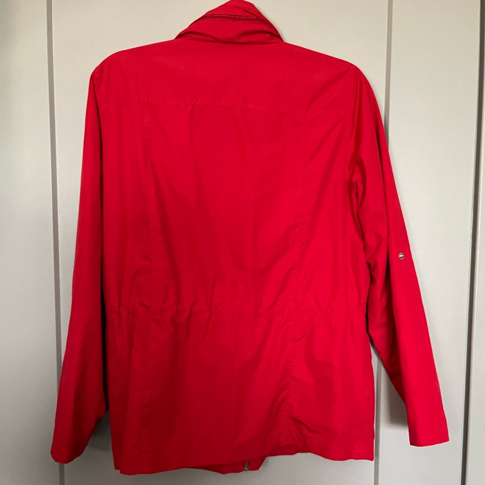 Red Rain Jacket with hidden hood - Picture 4 of 9